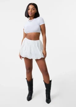 Pink Vanilla Ivory Broderie Puffball Mini Skirt