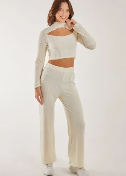 Pink Vanilla Ivory Soft Brushed Letterbox  Long Sleeve Top