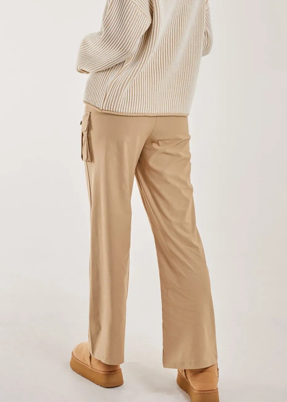 Pink Vanilla Stone Oversized Pocket Wide Leg Cargo Trousers