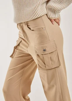 Pink Vanilla Stone Oversized Pocket Wide Leg Cargo Trousers