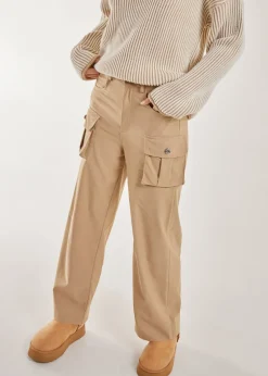 Pink Vanilla Stone Oversized Pocket Wide Leg Cargo Trousers