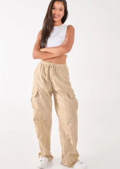 Pink Vanilla Stone Parachute Cargo Pants