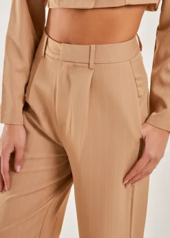 Pink Vanilla Stone Pinstripe Wide Leg Trousers