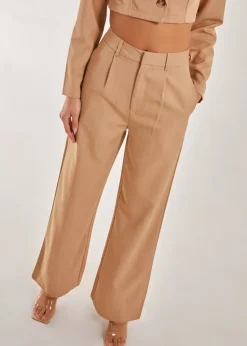 Pink Vanilla Stone Pinstripe Wide Leg Trousers