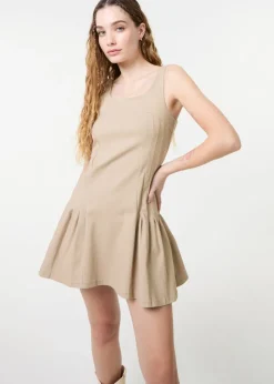 Pink Vanilla Stone Pleated Mini Dress