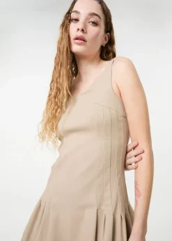 Pink Vanilla Stone Pleated Mini Dress