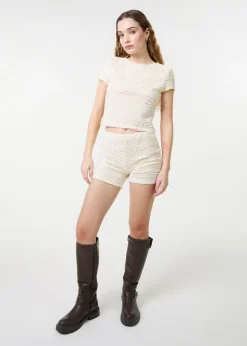 Pink Vanilla Stone Textured Stretch Mini Shorts