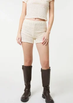 Pink Vanilla Stone Textured Stretch Mini Shorts