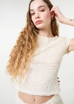 Pink Vanilla Stone Textured Stretch Jersey Top