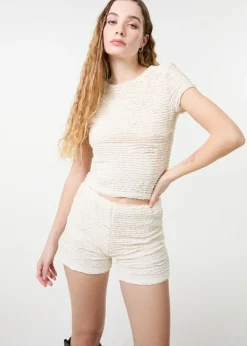 Pink Vanilla Stone Textured Stretch Jersey Top