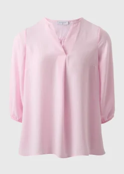 Pink V-Neck Airflow Blouse