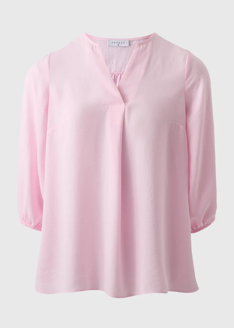 Pink V-Neck Airflow Blouse