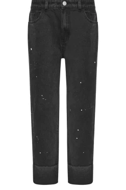 Pixiegirl Black Paint Splatter Non-Stretch Wide Leg Jeans