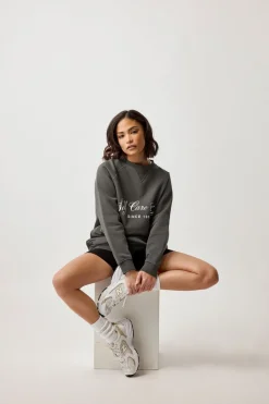 Pixiegirl Grey Self Care Club Sweatshirt Dress