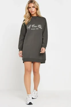 Pixiegirl Grey Self Care Club Sweatshirt Dress