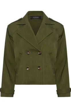 Pixiegirl Olive Green Cropped Trench Duster Coat