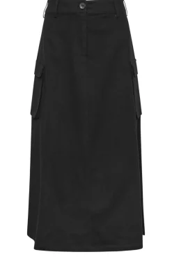 Pixiegirl Petite Black Cargo Maxi Skirt
