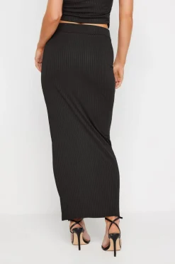 Pixiegirl Petite Black Ribbed Maxi Tube Skirt
