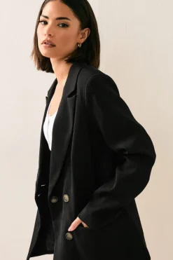 Pixiegirl Petite Black Tailored Double Breasted Blazer