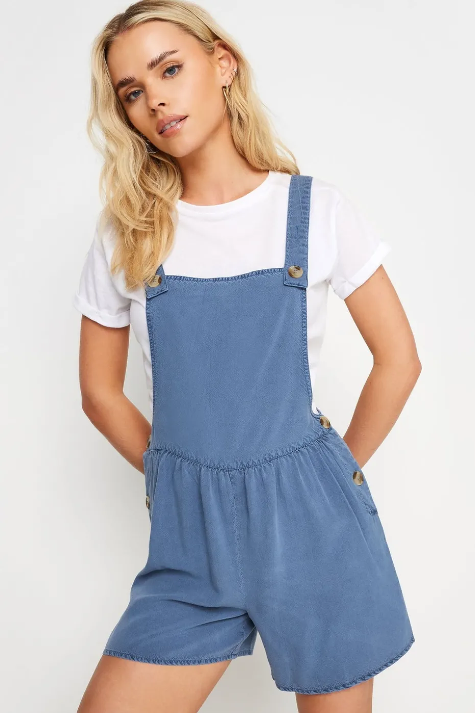 Pixiegirl Petite Blue Short Dungarees