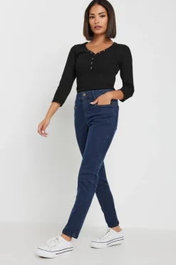 Pixiegirl Petite Dark Blue Stretch Zip Pocket Skinny Jeans