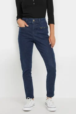 Pixiegirl Petite Dark Blue Stretch Zip Pocket Skinny Jeans