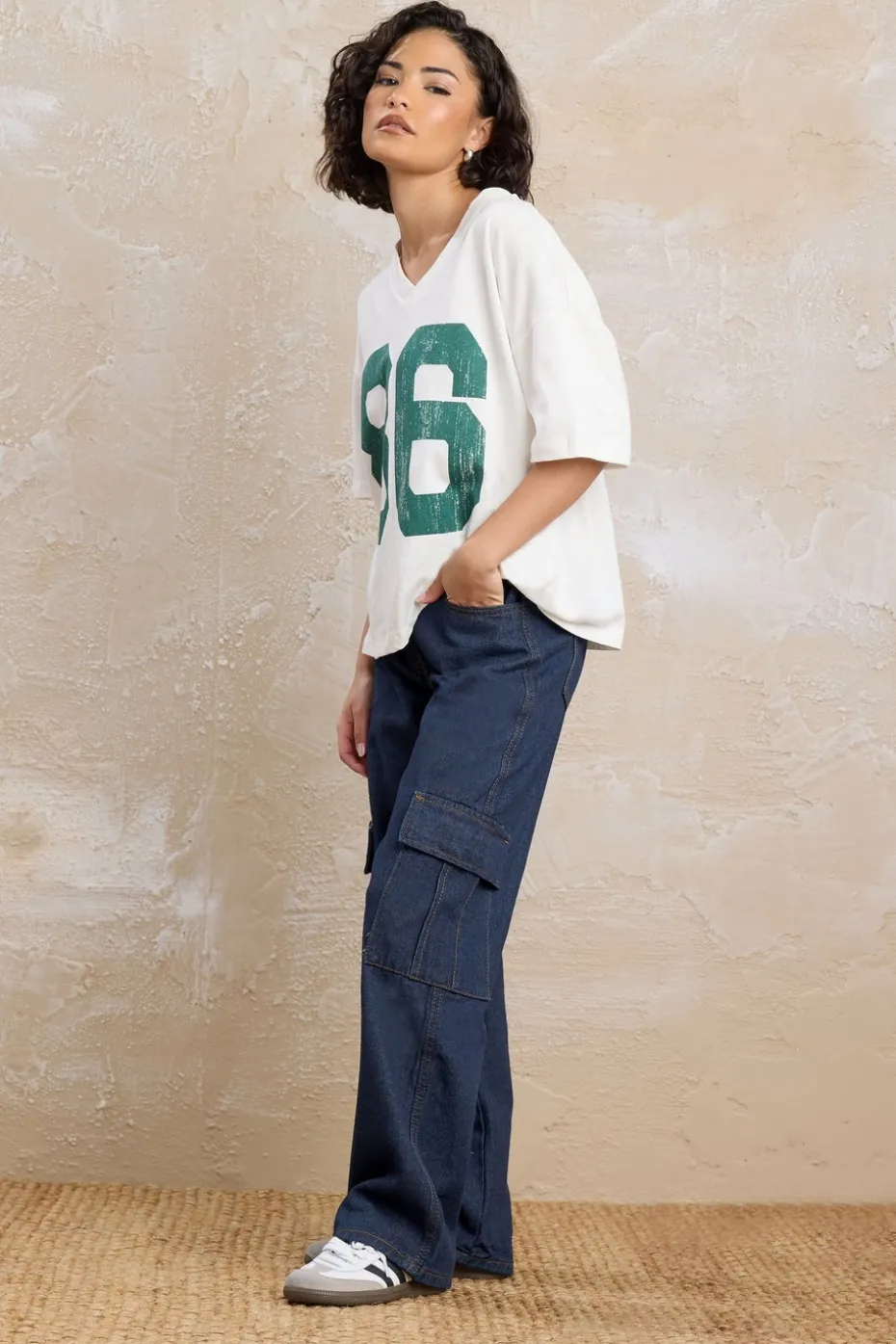 Pixiegirl Petite Indigo Blue Non-Stretch Utility Cargo Jeans