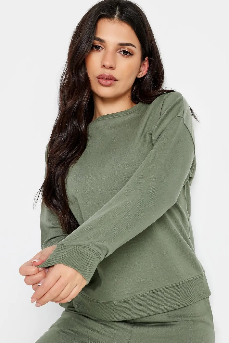 Pixiegirl Petite Sage Green Crew Neck Sweatshirt