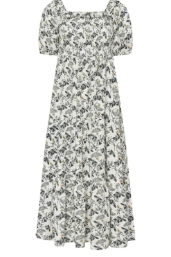 Pixiegirl Petite White Paisley Floral Tiered Bardot Dress