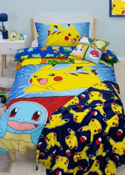 Pokemon Blue Retro Polycotton Duvet Cover Set