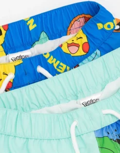 Pokemon Characters Blue Swim Shorts 2 Pack (3-12 Years)