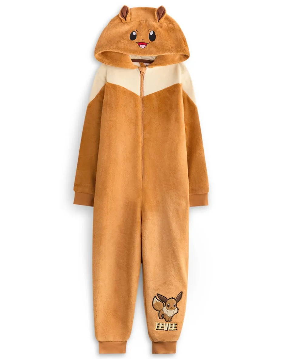Pokemon Eevee Girls Brown Onesie (4-14 Years)