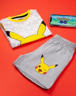 Pokemon Kids White Pikachu Shortie Pyjamas (3-12 Years)