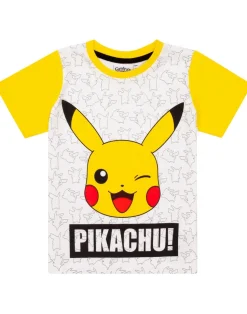 Pokemon Kids White Pikachu Shortie Pyjamas (3-12 Years)