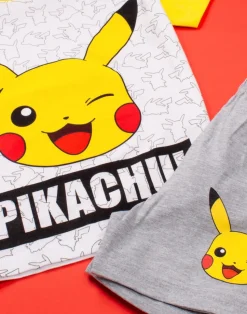 Pokemon Kids White Pikachu Shortie Pyjamas (3-12 Years)