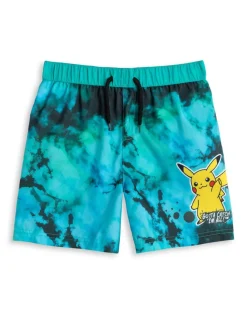 Pokemon Pikachu Kids Green Swim Shorts (4-12 Years)