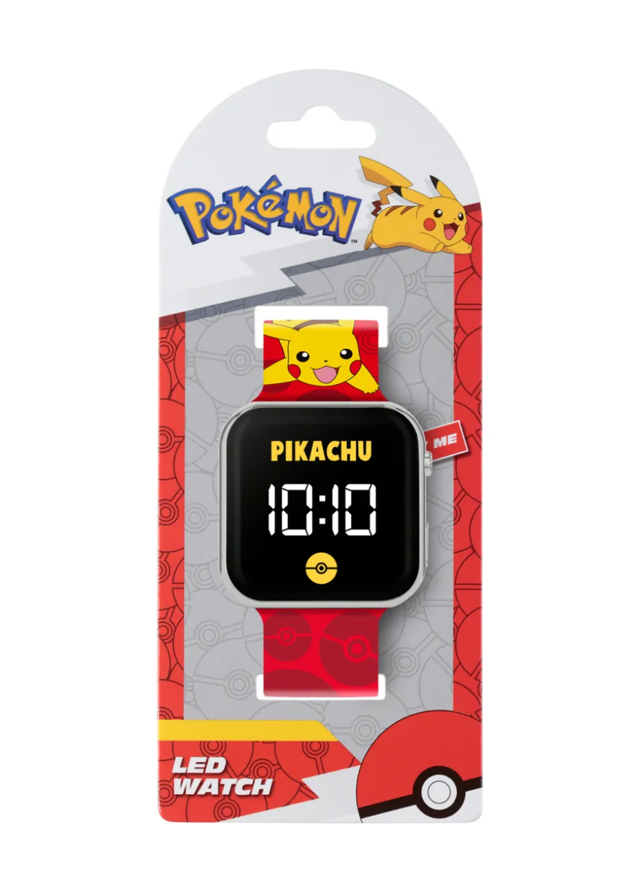 Pokémon Red Printed Strap LED Watch