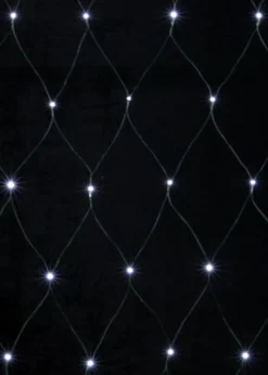 Premier Decorations 64 Cool White Solar Powered LED Net Lights