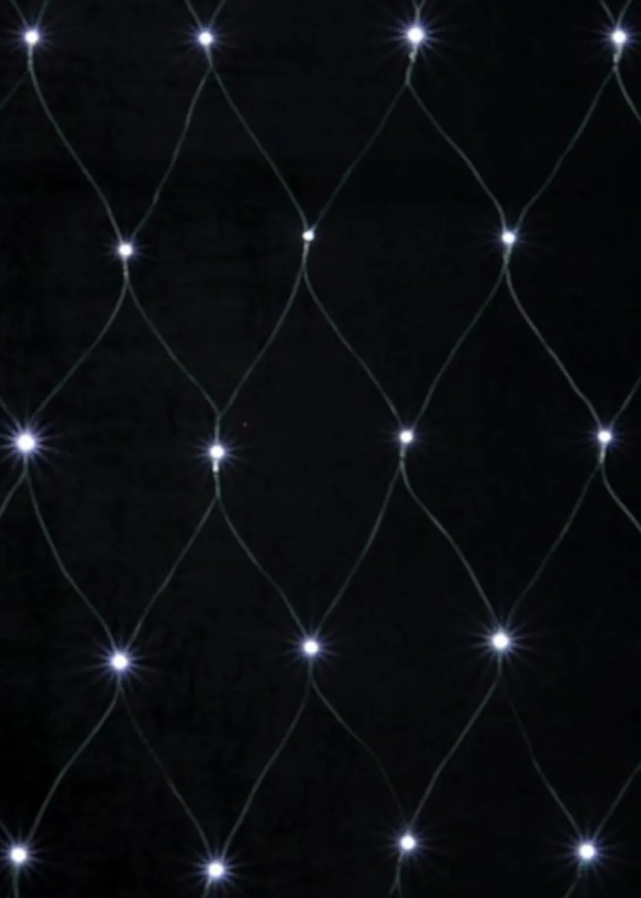 Premier Decorations 64 Cool White Solar Powered LED Net Lights