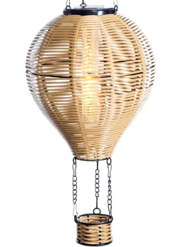 Premier Decorations 24 LED Solar Rattan Look Hanging Balloon Light