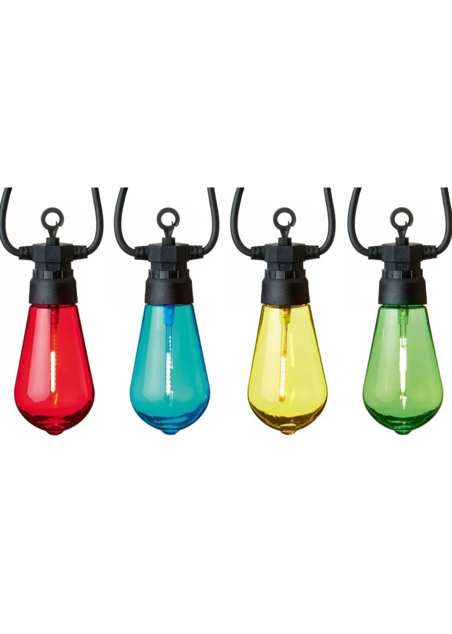 Premier Decorations 10 Multi-coloured LED Connectable Teardrop Bulb Festoon String Lights