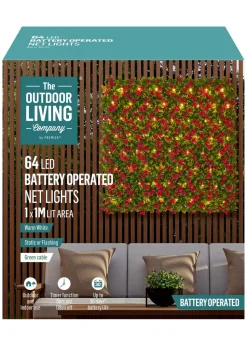 Premier Decorations 64 Warm White Battery Operated Net Lights