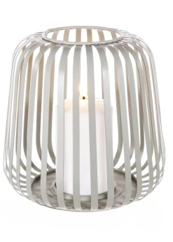 Premier Decorations Battery Operated Metal Lantern with 1 LED Plastic Candle Sage Green