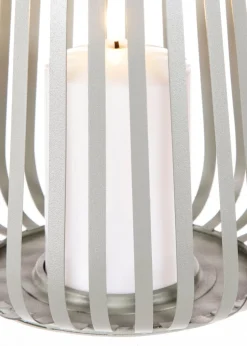 Premier Decorations Battery Operated Metal Lantern with 1 LED Plastic Candle Sage Green