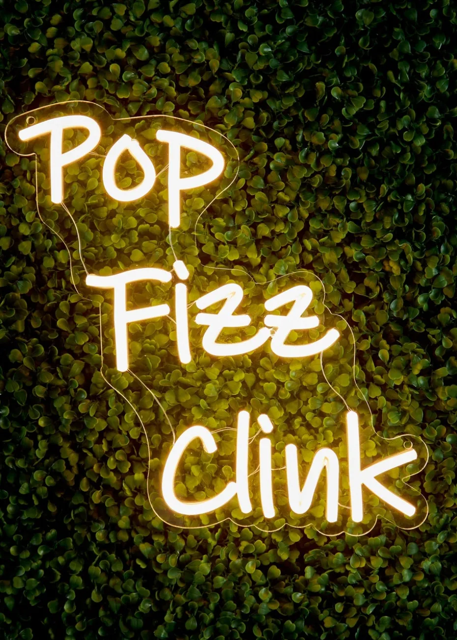 Premier Decorations LED Neon Pop Fizz Clink Wall Sign
