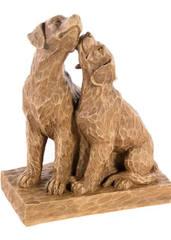 Premier Decorations Wood Cut Effect Sitting Labradors Statue