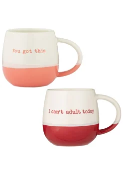 Price & Kensington Slogan Mugs Red and Coral
