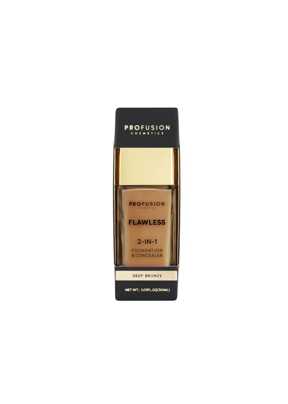 Profusion Cosmetics Flawless 2-in-1 Foundation & Concealer Deep Bronze