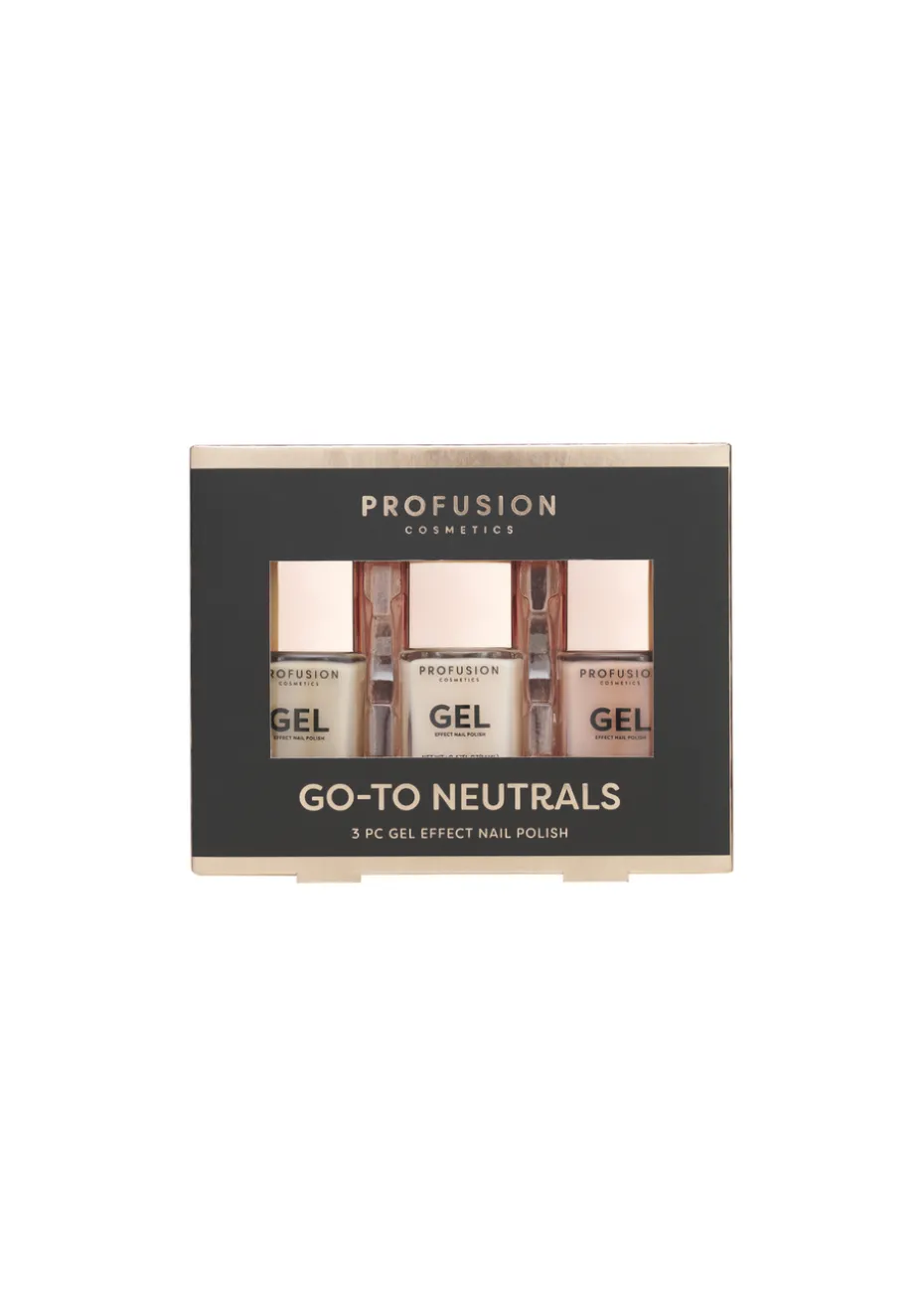 Profusion Cosmetics 3pc Gel Effect Nail Polish Go-to Neutrals