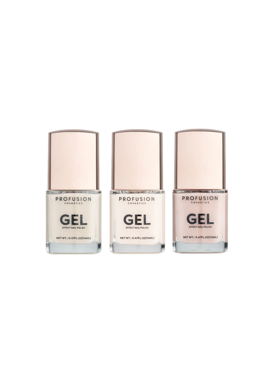 Profusion Cosmetics 3pc Gel Effect Nail Polish Go-to Neutrals